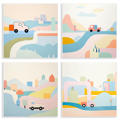  "Pastel Whimsical Landscape", ensemble d'art sur plaque par Lazar Studio