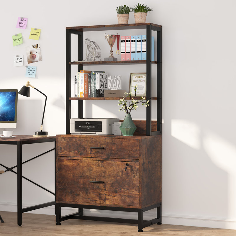 Brettley 29.52'' Wide 2 -Drawer File Cabinet, Brown