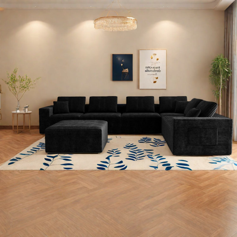 Canapé modulaire moderne 7 pièces en compression Corduroy