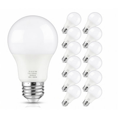 60-watt Equivalent A19 Standard Bulb Shape Non-dimmable Led Light Bulb 4000k Neutral White (4-pack)