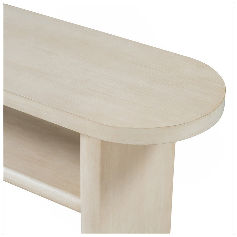 Élégante console minimaliste avec des bords arrondis et une tablette robuste pour l'entrée, le salon (gris délavé)