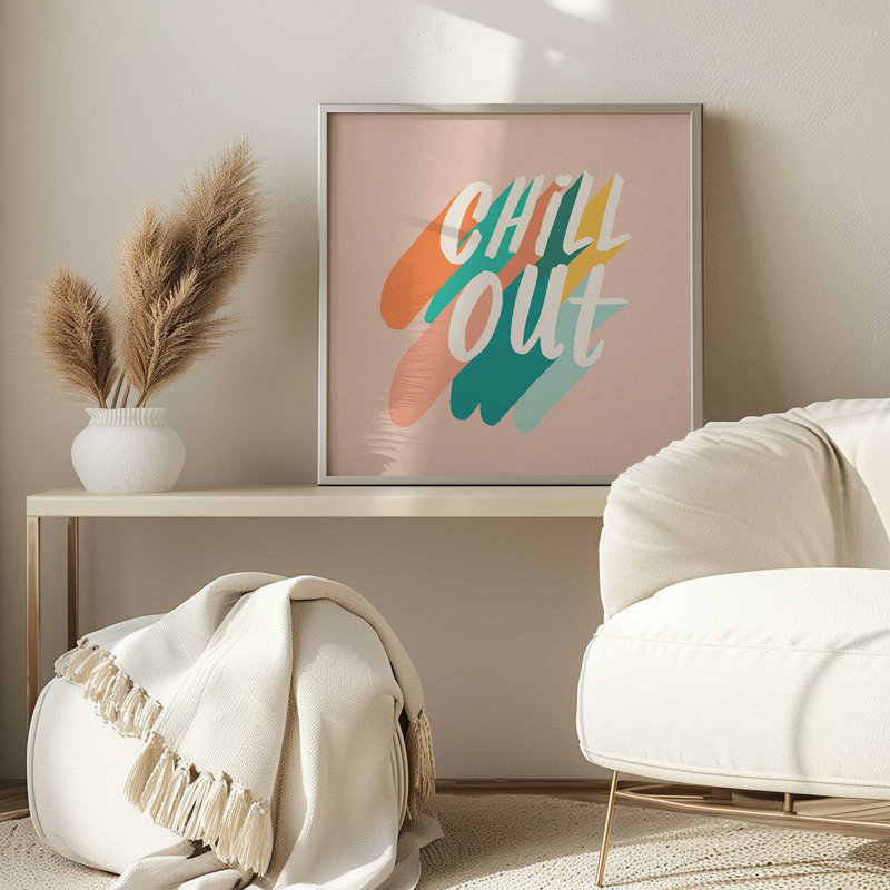 «Retro Chill Out», H 13,75 po x l 13,75 po, Cadre doré brossé