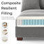 Chaise longue surdimensionnée en velours côtelé gris clair avec accoudoirs et coussins décoratifs Bentura-1650880635-1650880628