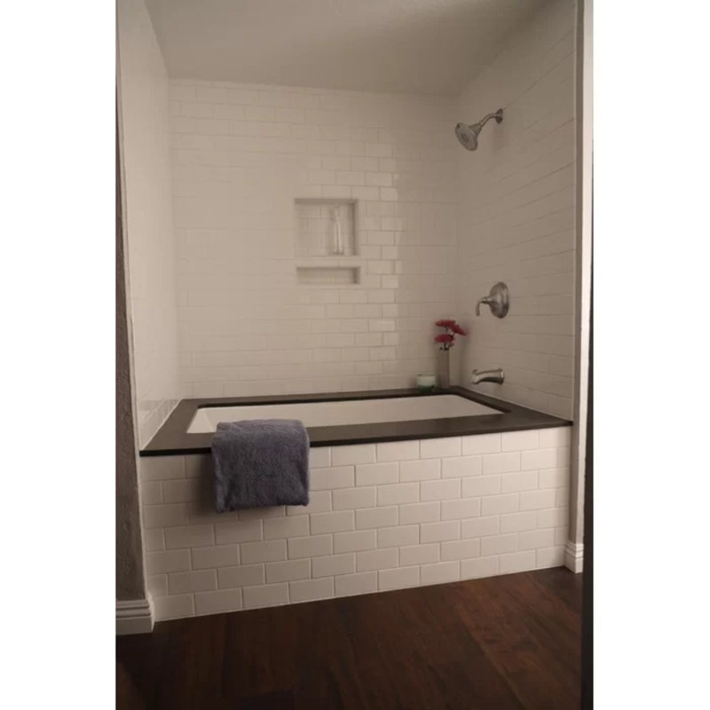 Lacey 66'' L Soaking Bathtub, Polished Nickel, White
