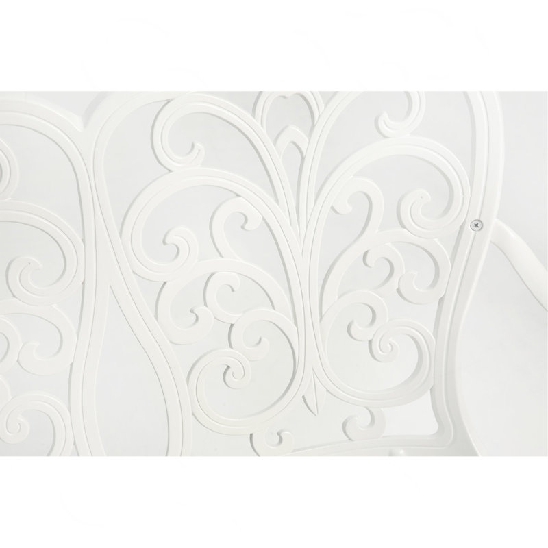 Banc de jardin en métal et aluminium, Blanc