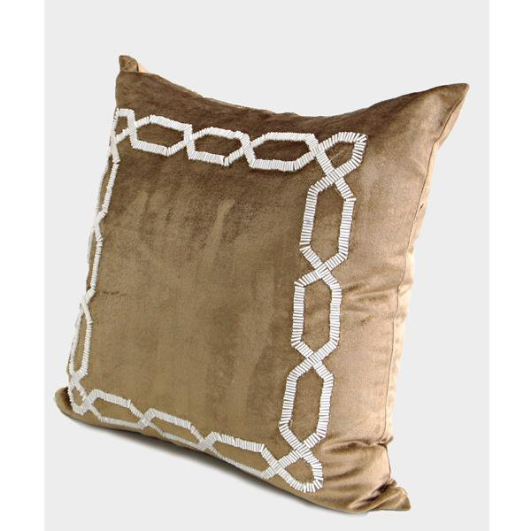 Geometric Cotton Blend Throw Pillow, Gold