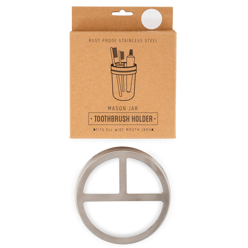 Couvercle de porte-brosse à dents Mason jar, Acier inoxydable