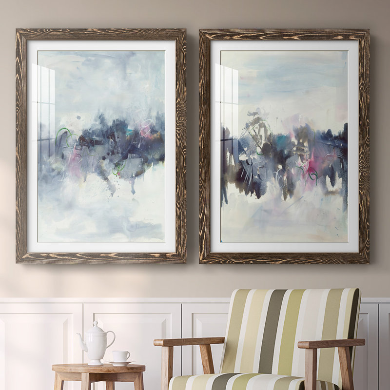 Oiseaux I-Premium, reproduction encadrée - prête à être accrochée, H 31,5 po x l 88 po x P 1,5 po, Noyer