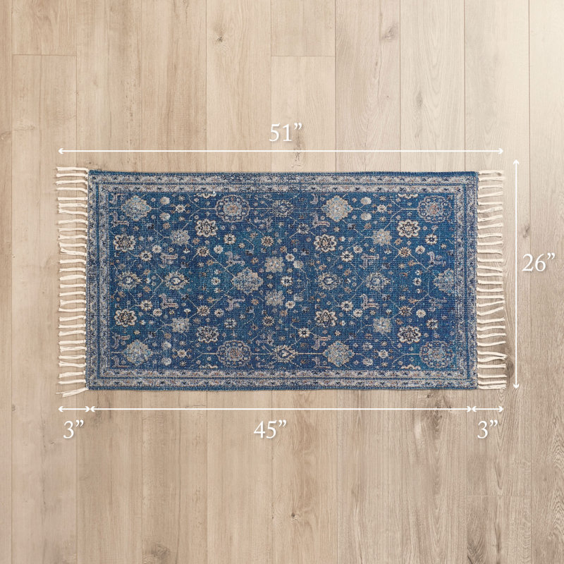 Jessica Simpson Machine Washable, Slip Resistant Accent and Runner Rugs with Fringe, Rectangle 2'2" x 4'3"
