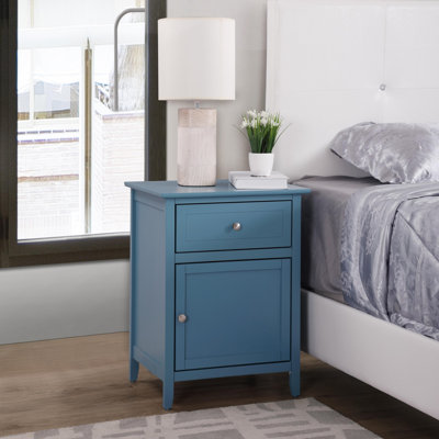 Modern Nightstand, Nightstand with 1 Drawer 1 Door