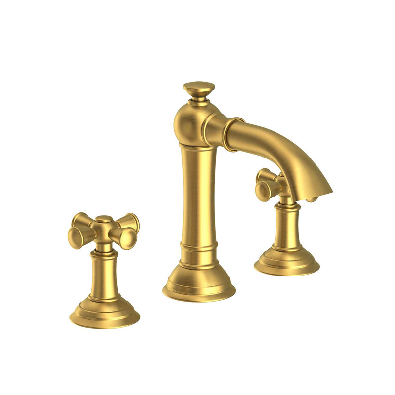 Aylesbury Widespread Bathroom Faucet with Drain Assembly, Satin Brass