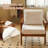 Modern White Fabric Accent Chairs With Solid Wood Frame For Versatile Spaces