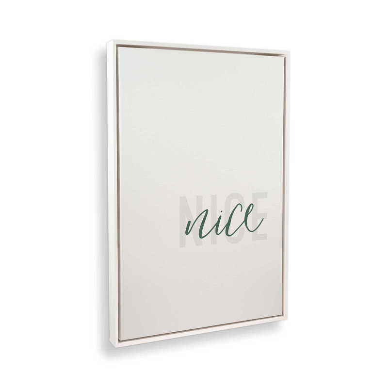 «Nice Holiday Typographie», reproduction d'art sur toile, Cadre blanc, H 12,75 po x l 8,75 po x P 1,75 po