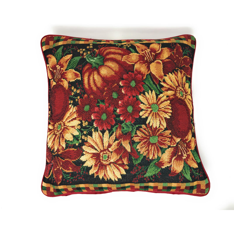 Floral Cotton Blend Reversible Pillow Cover
