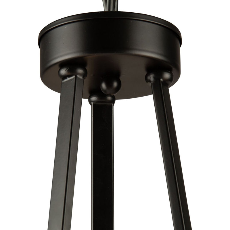 Coco Mini 3-Light Black and Gold Chandelier with White Linen Shade