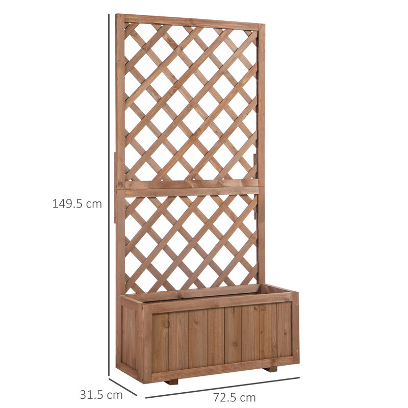 Wood Elevated Planter, Orange