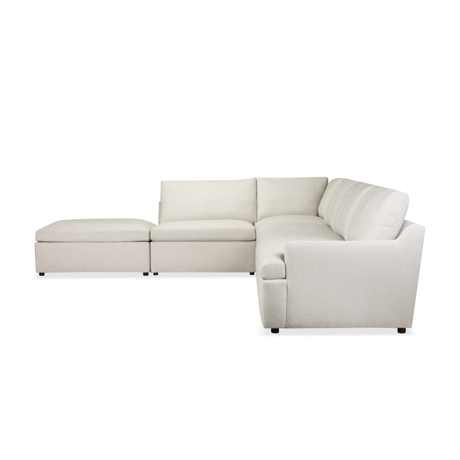 Essex 6-Piece Upholstered Modular Sectional, Left Hand Facing, Macarena Light Gray Basketweave Fabric