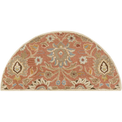 Arden Burnt Orange Hand-Tufted Wool Floral Rug