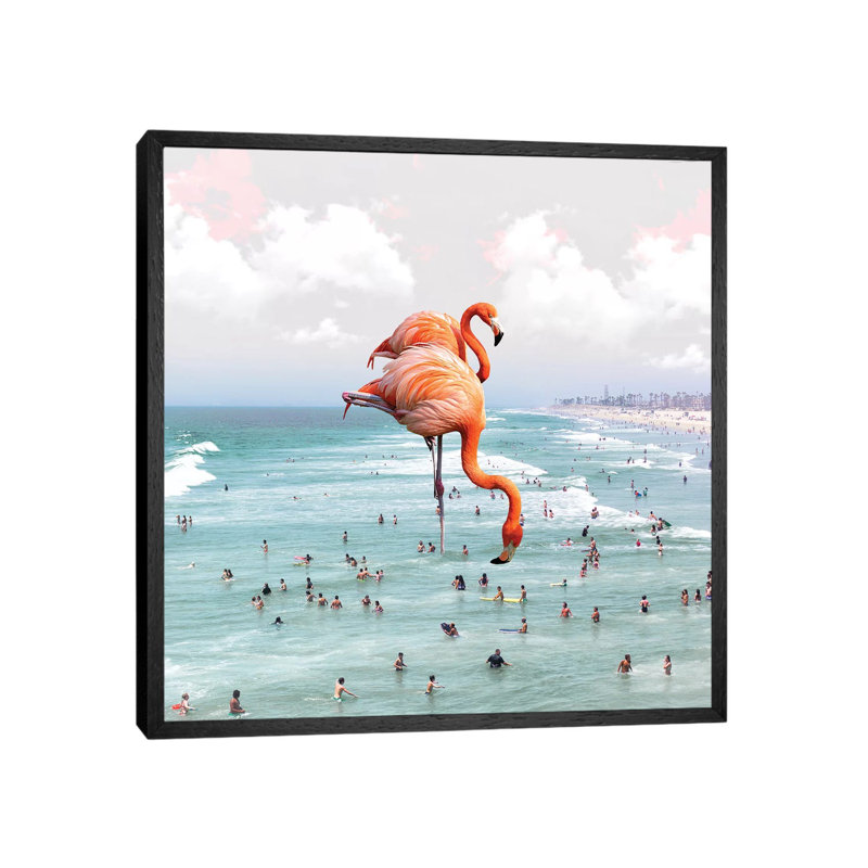 Beaching Around - Print on Canvas, Black Framed, 66.04 cm H x 66.04 cm W