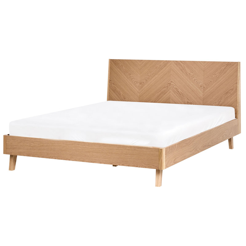 Bed Wood Veneer Bohemond Light Brown, European Double (140 x 200 cm)
