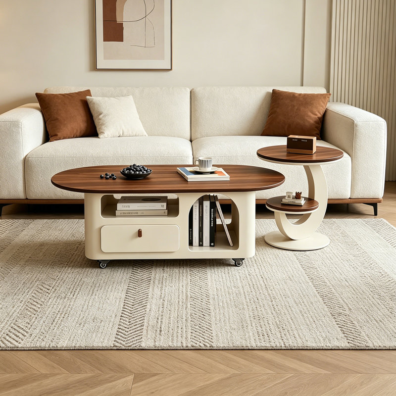 Libbie, 16.53" H x 47.24" L x 23.62" W, Nut-brown/White