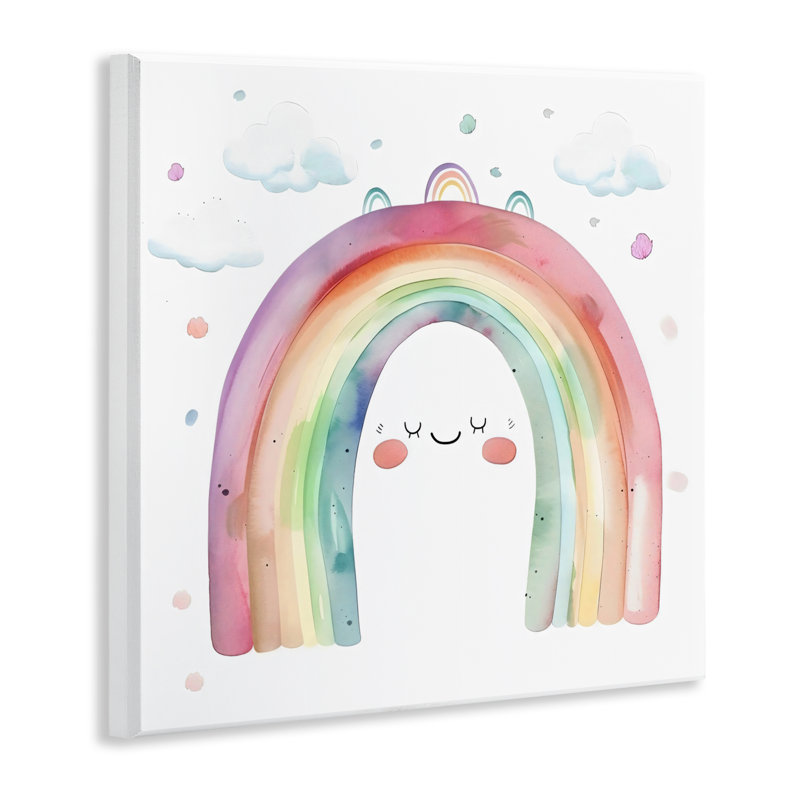 Adorable plaque murale arc-en-ciel souriant, design par Creative Studio