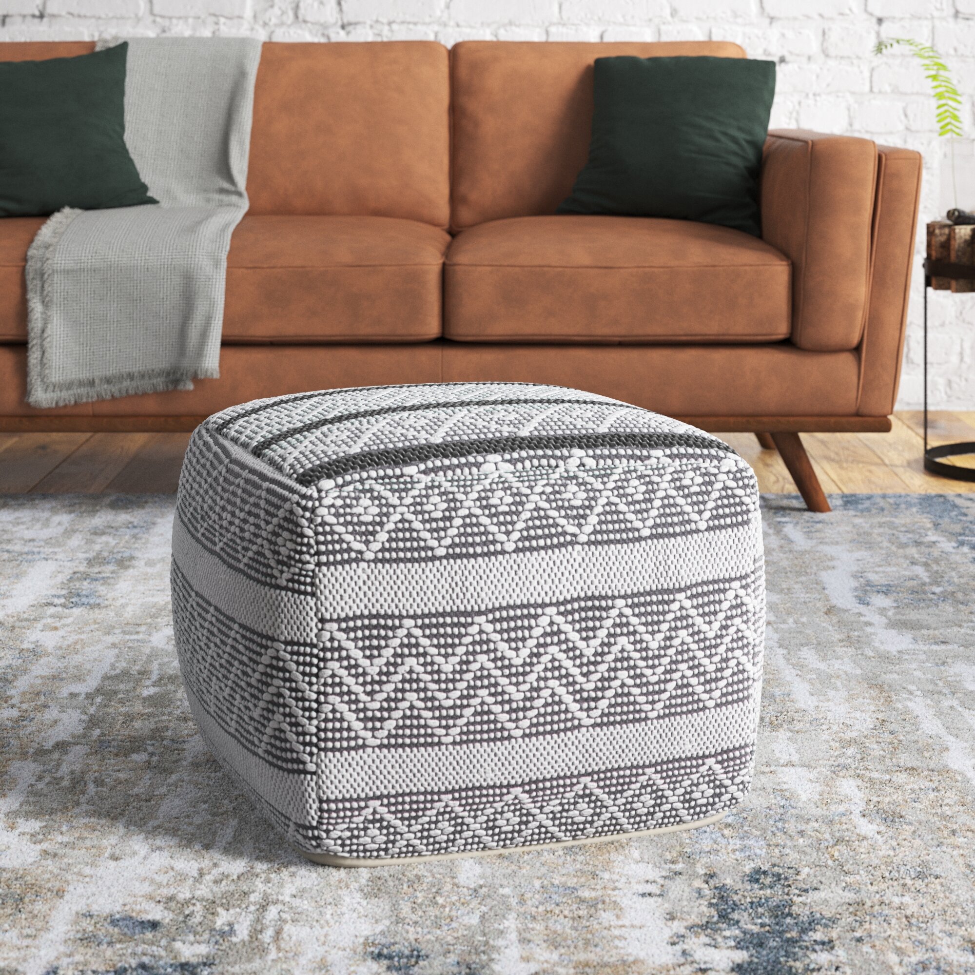 Mistana™ Teagan Upholstered Pouf & Reviews