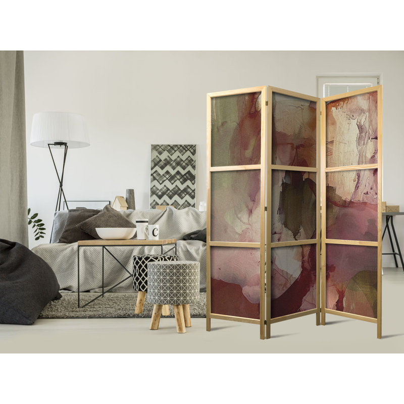 171cm H Solid Wood Folding Room Divider, 171cm H x 135cm W x 1.2cm D, 3