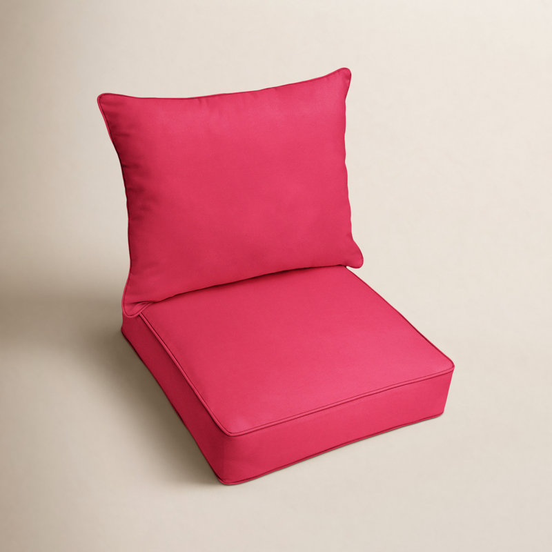 Damali Indoor/Outdoor Seat/Back Cushion, 5" H x 23" W x 25" D, Canvas Hot Pink Sunbrella® Canvas