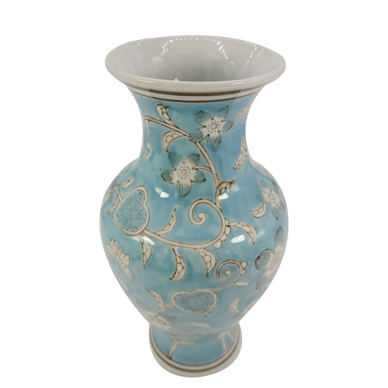 Handmade Ceramic Table Vase, Light Blue