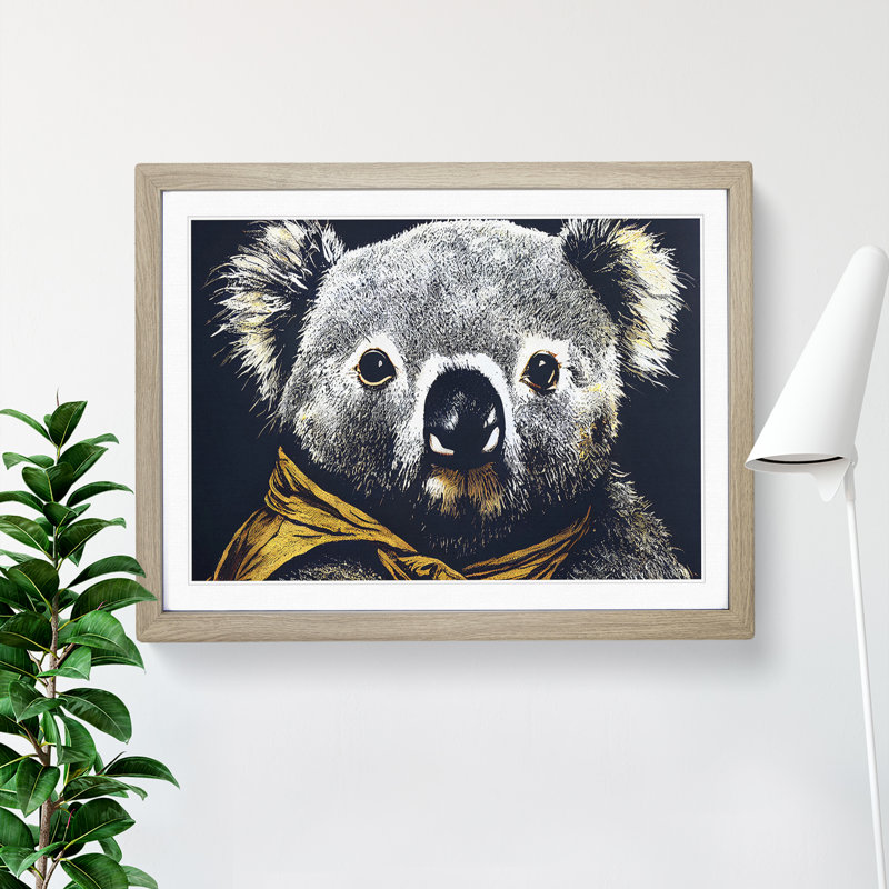 Unbeatable Koala Bear - Framed Print, 46cm H x 64cm W x 2cm D, Oak