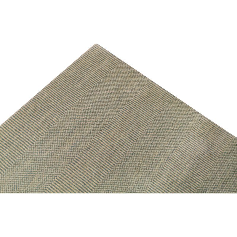 Tapis brun / gris en laine noué à la main 4 pi x 6 pi
