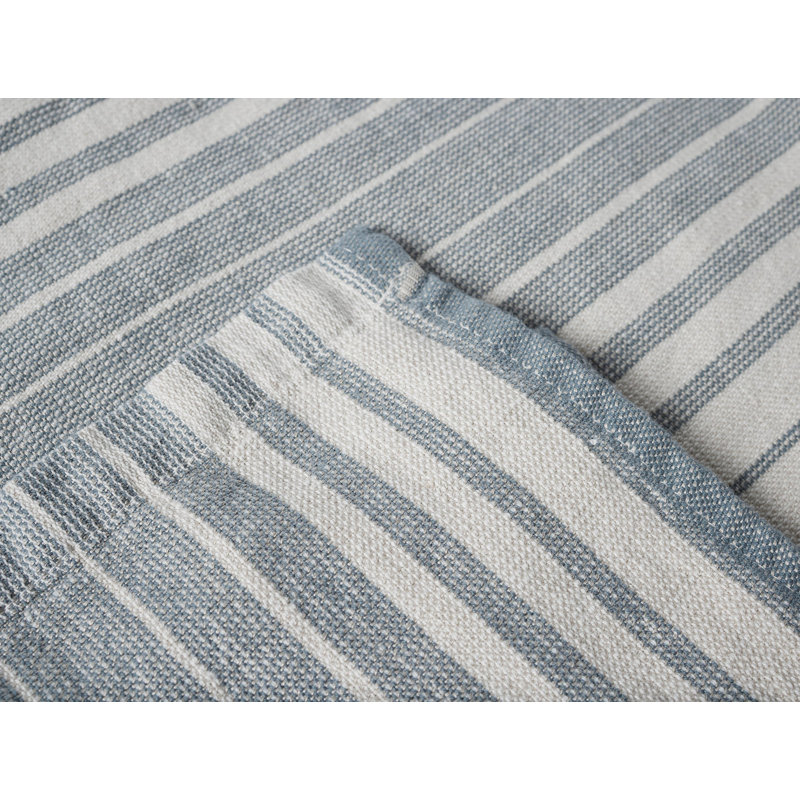 Sycamore Organic Cotton Linen Hand Towel 20"X30", Flax w/Gulf