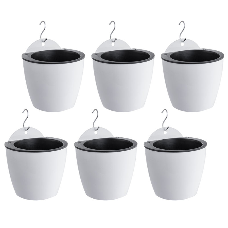 Ensemble de pots à fleurs suspendus en plastique 6 pièces Bernan