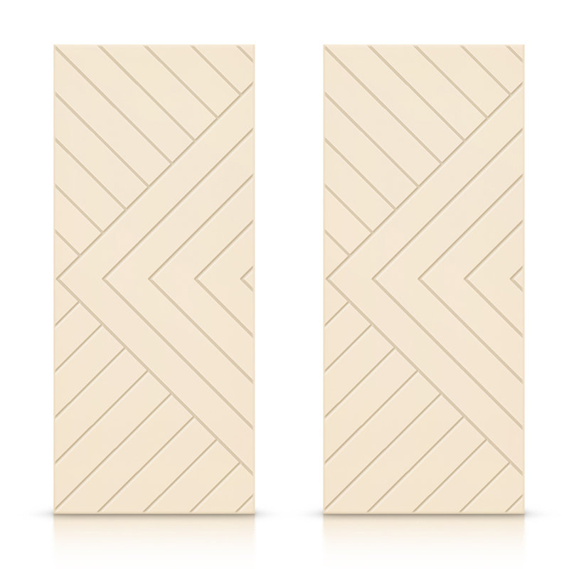 Portes de placard coulissantes à panneaux en bois manufacturé, 48 po x 80 po, Beige