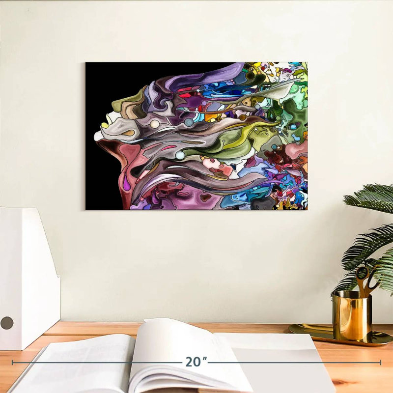 Leisha Fragmented Profile Abstract, 8" H x 12" W