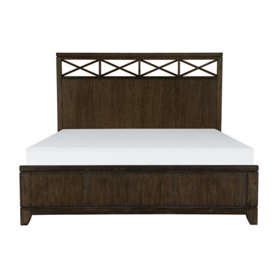 Queen Wood Bed Dark Brown with Headboard