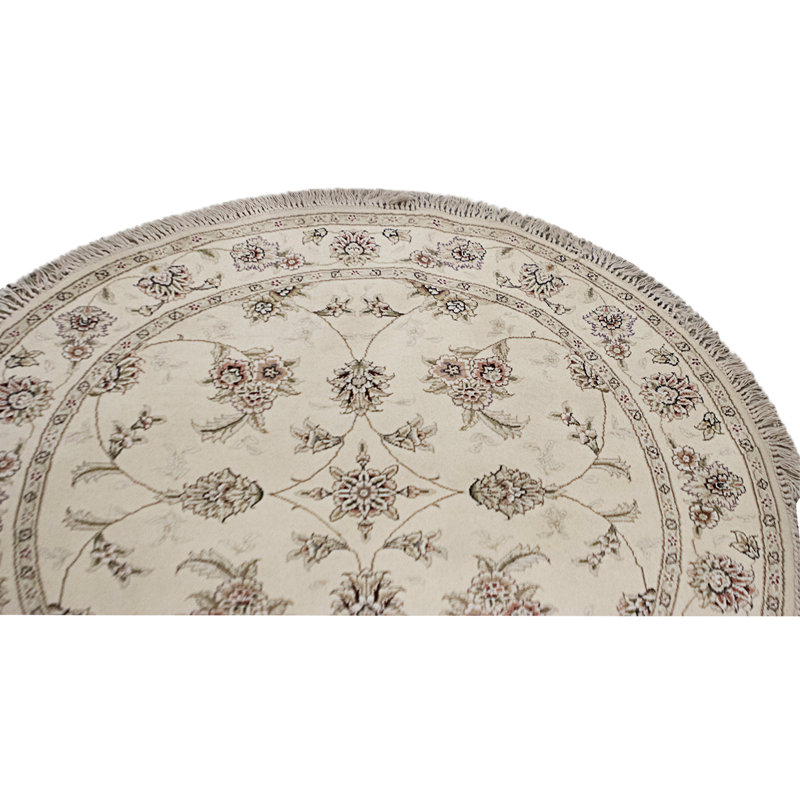 High-Quality Hand-Knotted Ivory Area Rug