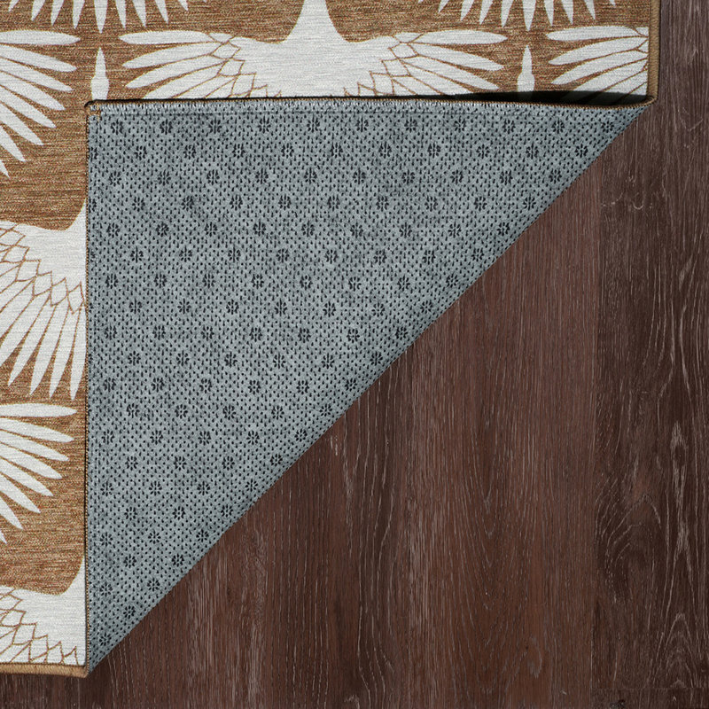 Flock Camel Washable Rug, Runner 2.5' x 7'