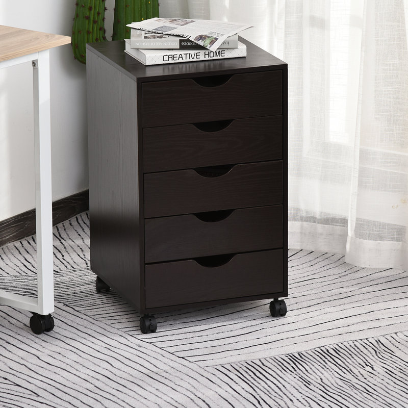 Laga 15.75'' Wide 5 - Drawer Filing Storage Cabinet, Brown