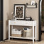 Console de 29,53 po de hauteur avec tiroirs, table d'appoint étroite en bois avec tablette de rangement pour hall d'entrée, vestibule, couloir, salon, blanc