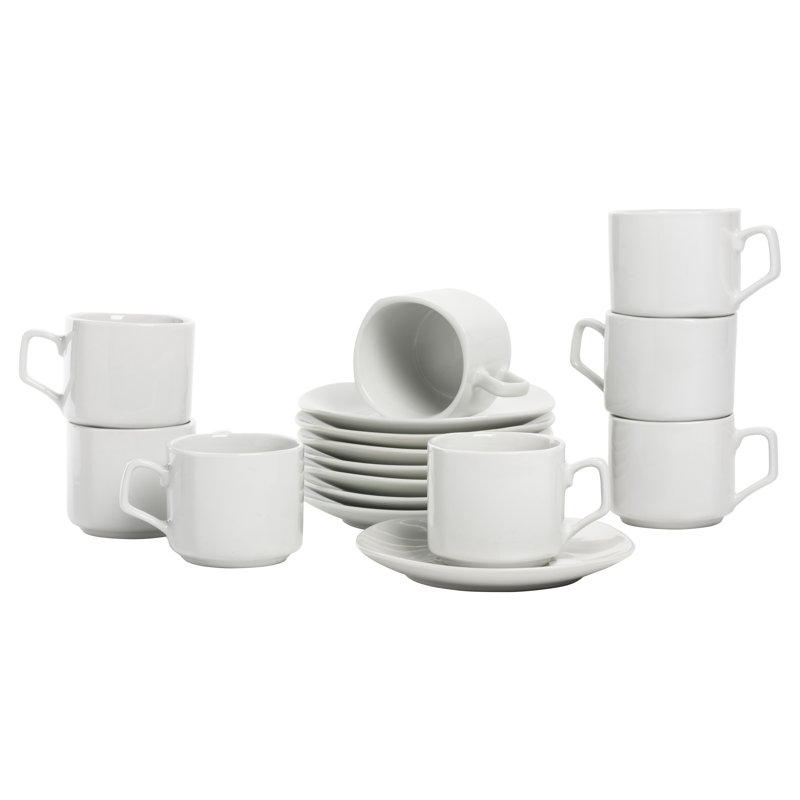 Ten Strawberry Street Simply Square 45 Piece Dinnerware Set, Service for 8 Plus Serveware