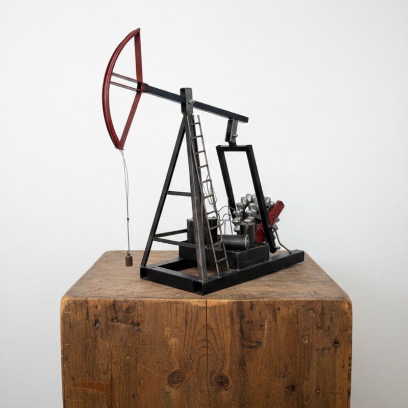 Oil Pump Jack-Antique Crome/Textured Bronze