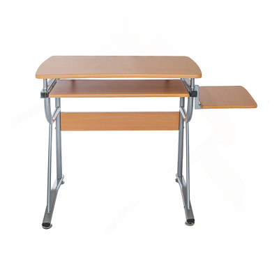 Techni Mobili Compact Computer Desk With Side Shelf And Keyboard Panel, Cherry