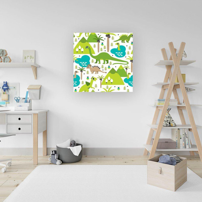 Baby Dinosaur Print - Wrapped Canvas Print