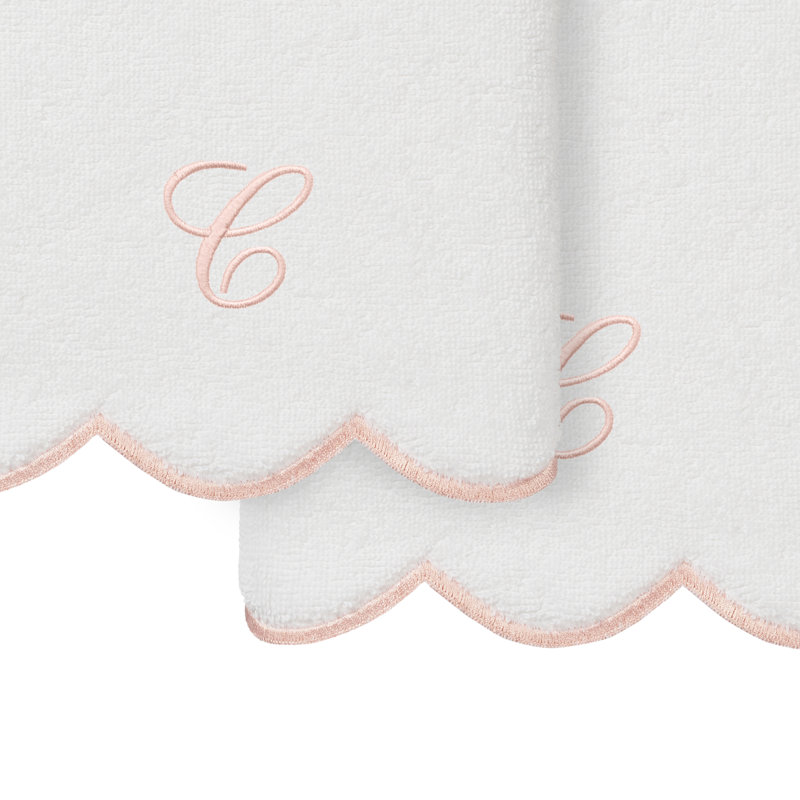  Ensemble de serviettes 100% coton turque ADORNIA, Ensemble de 2 essuie-mains, Blanc / Rose, C