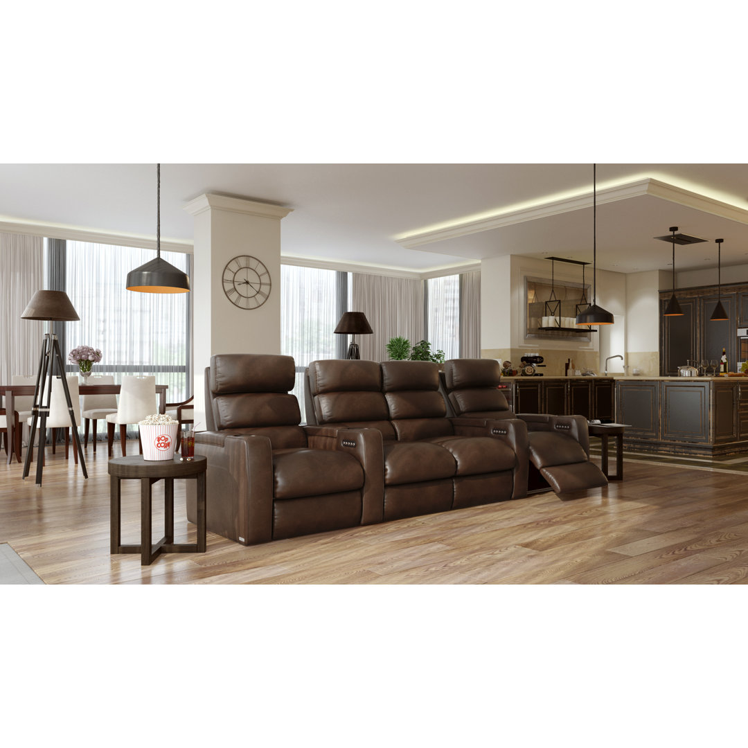 Upholstered Power Reclining Home Theater Seat with Cup Holder Orren Ellis