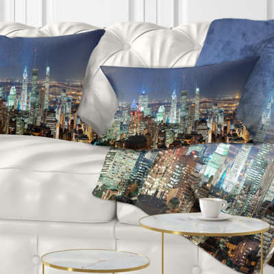Coussin lombaire paysage imprimé Montréal au crépuscule