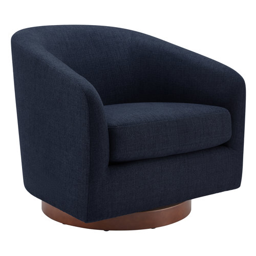 Bennett Upholstered Swivel Barrel Chair & Reviews | Birch Lane