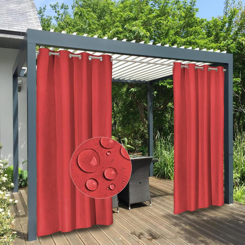 Outdoor Curtains Windproof Weatherproof Porch Curtains Premium Thick Outdoor Privacy Grommet Top Panels For Patio  Gazebo And Pergola  2 Panels